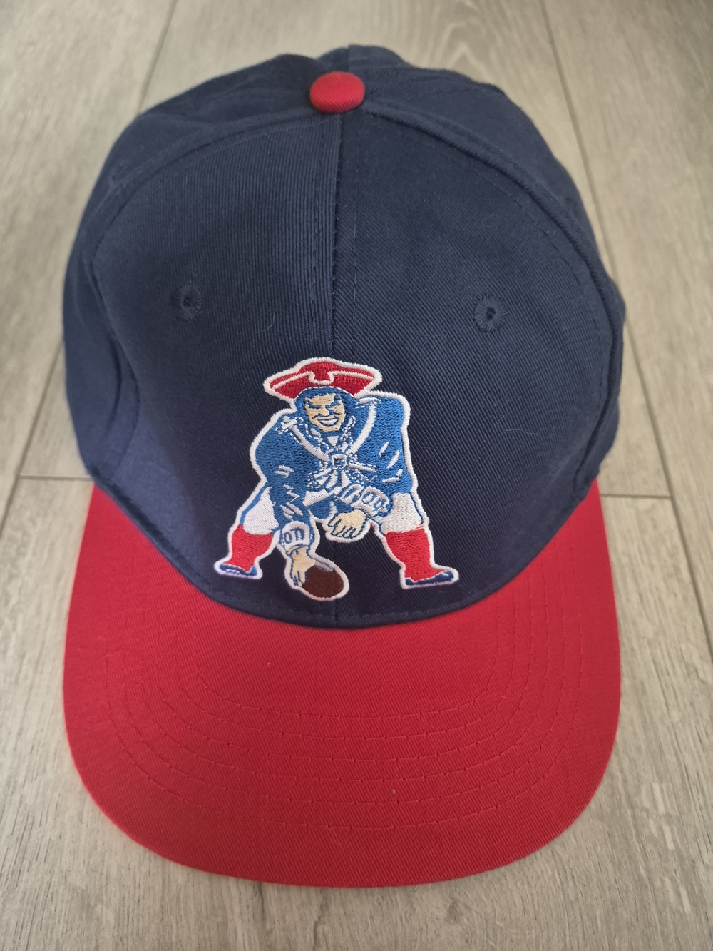Men's Navy and Red Baseball Cap with Embroidered Patriot Emblem